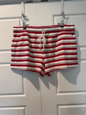 Parke x Target Women High-Rise Drawstring Knit Pull-On Shorts Red & Navy X-Large